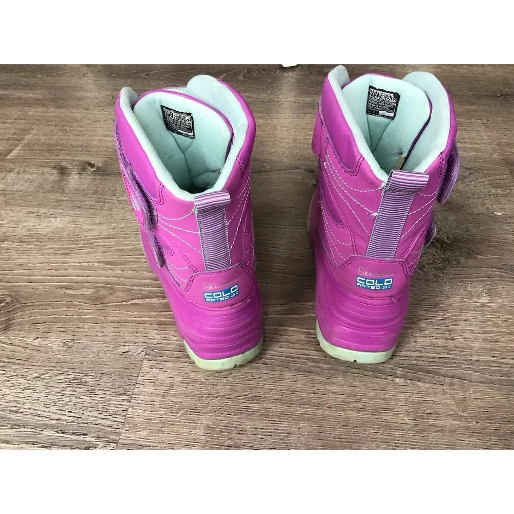 Skechers Girls Size 3 Snow Slopes Rainier WP Insulated Boots Purple Aqua 302923L